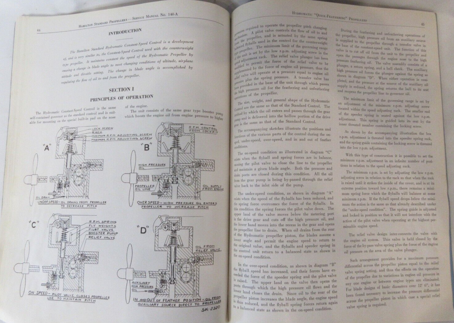 Hamilton Standard Hydromatic Quick-Feathering Propellers Service Manual VTG 1938