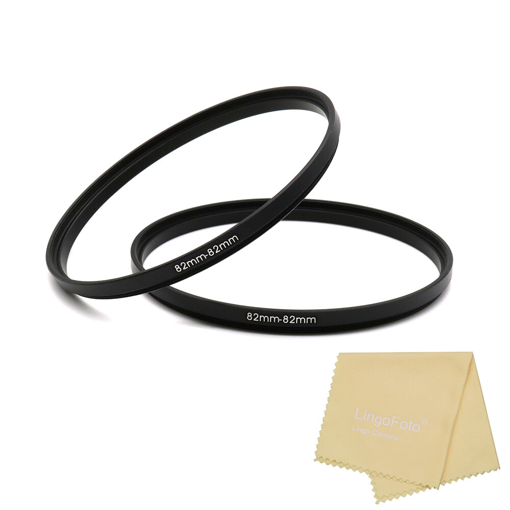 2 Pieces Metal Adapter Rings 82mm to 82mm Filter Extension Rings
