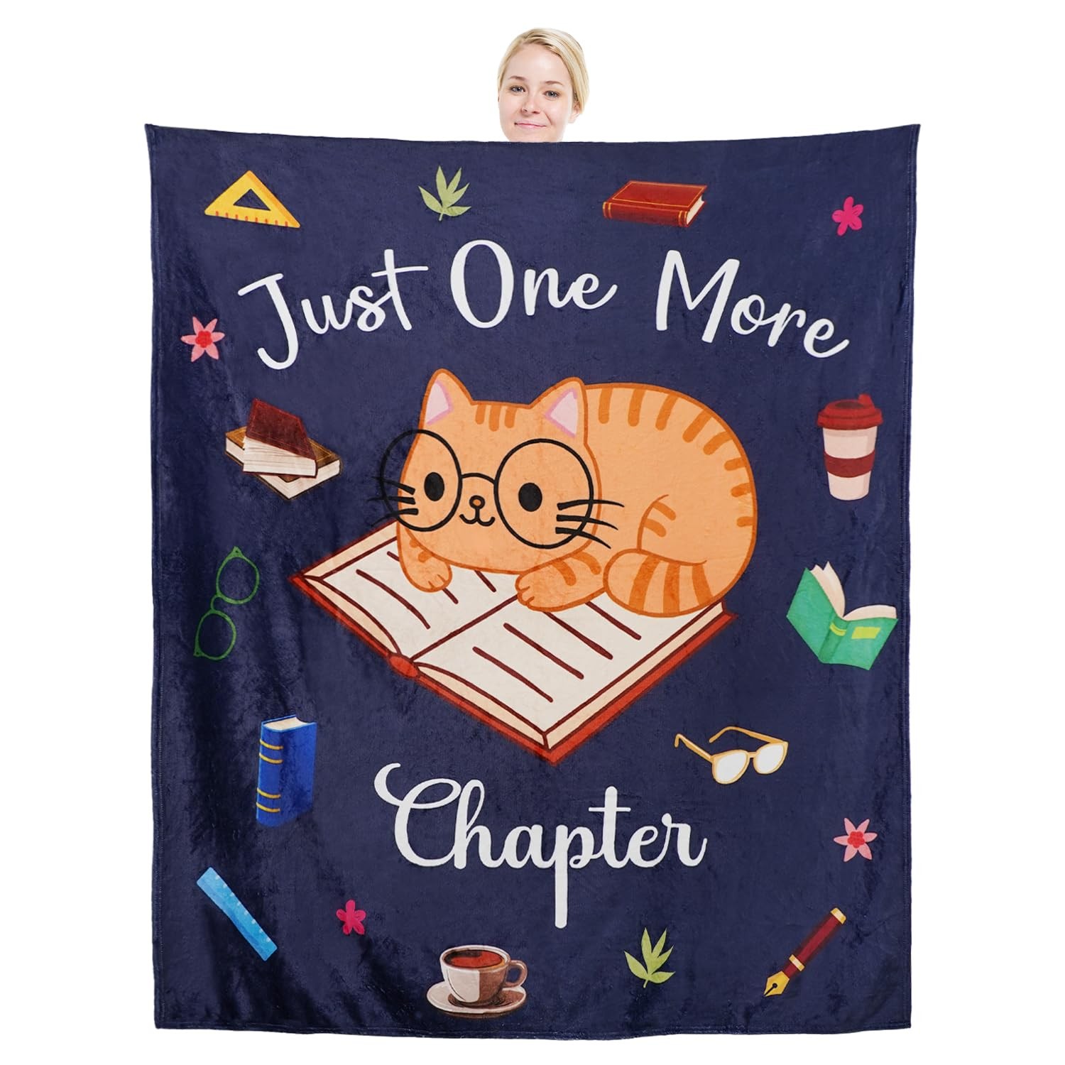 Reading Blanket Book Lovers Gifts Women Bookish Soft Fleece Throw 50x60 Inch