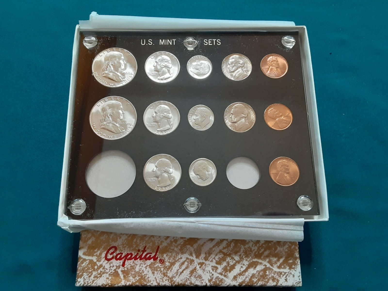 COMPLETE 1950 PDS Mint Set in Capital Holder!  CHOICE-GEM-GORGOUS Coins! P215