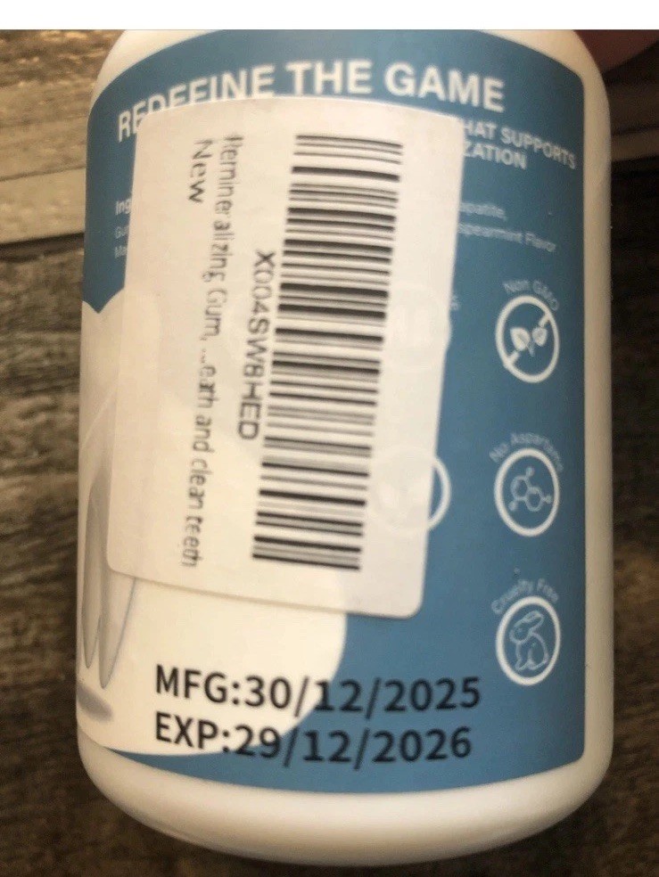 K ZGSHGL Hydroxyapatite Gum, 90 Pieces w/ Xylitol Mint Exp. 12/2026 NEW