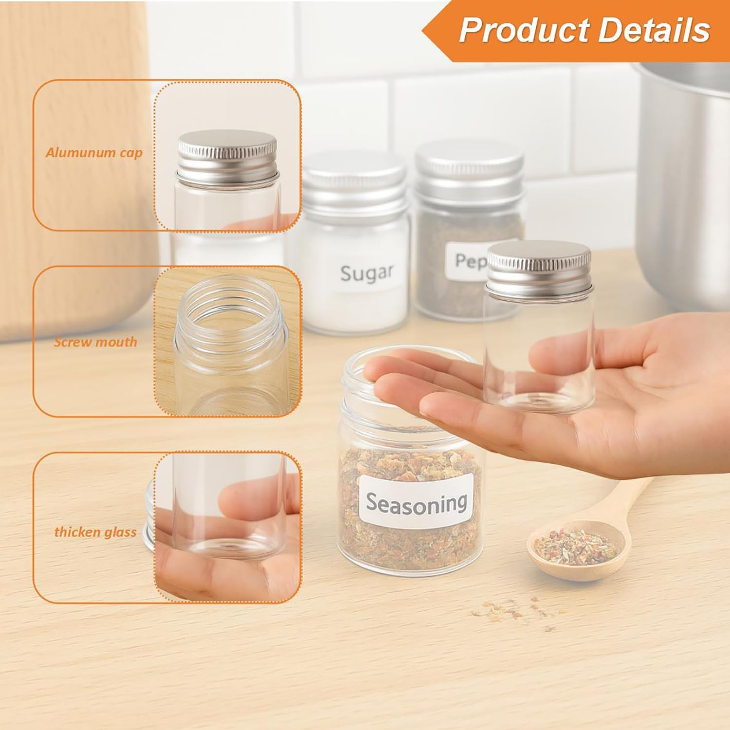 30 Pack 15ml Empty Clear Glass Bottles wiht Screw Cap Small Mason Jars
