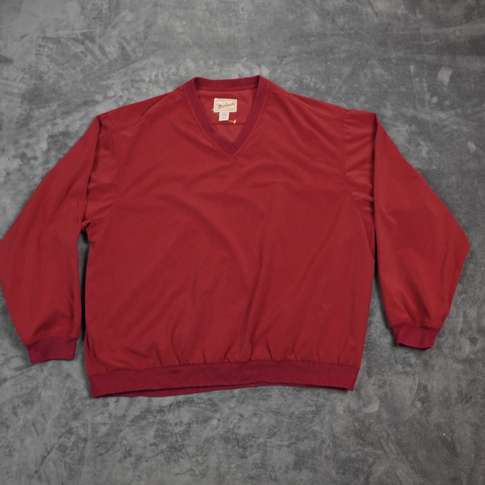 VTG Woolrich Jacket Mens Extra Large Red Lined Pullover  Golf Sport Outerwear