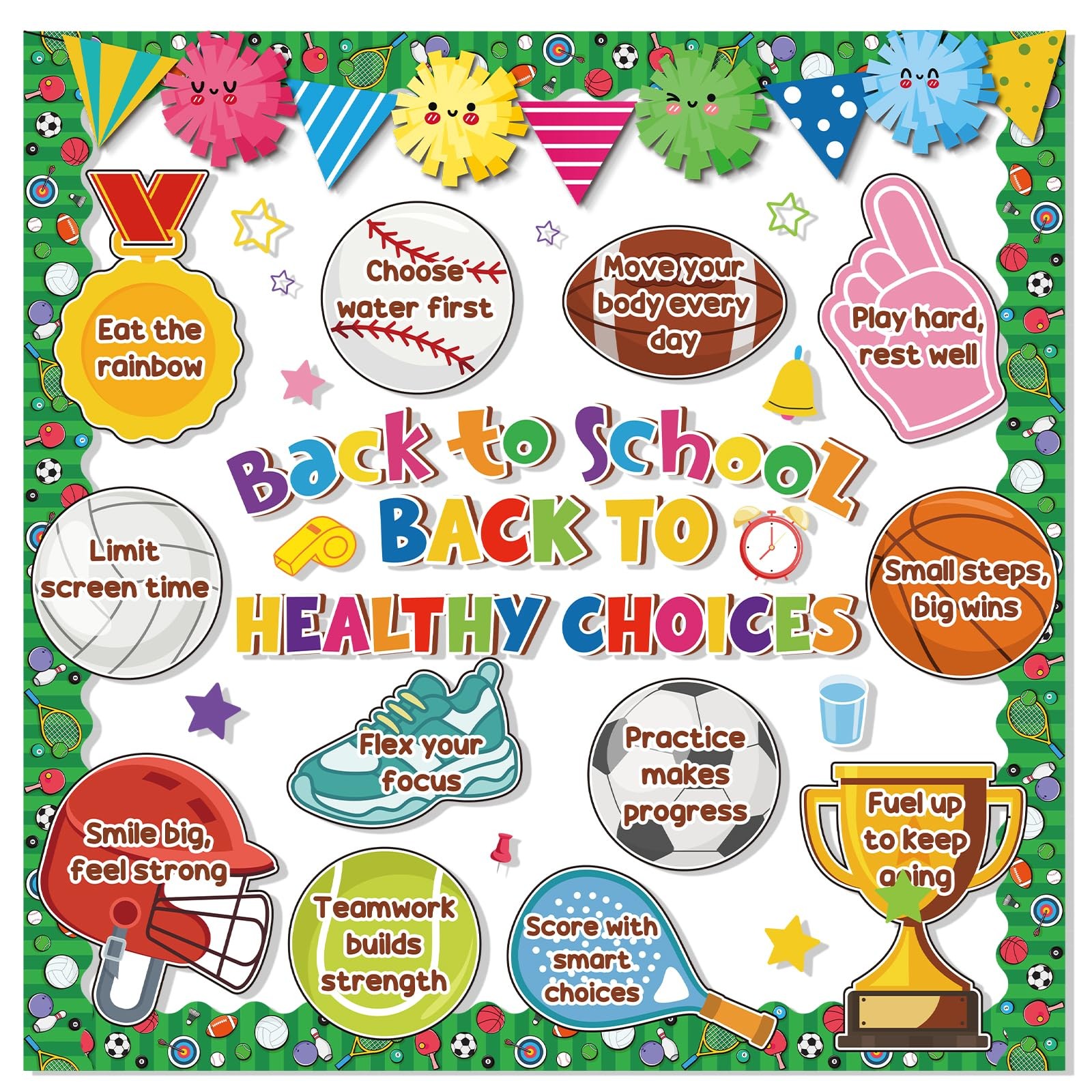 Shejdgart Sports Bulletin Board Decorations Back to School Classroom Decor | ...