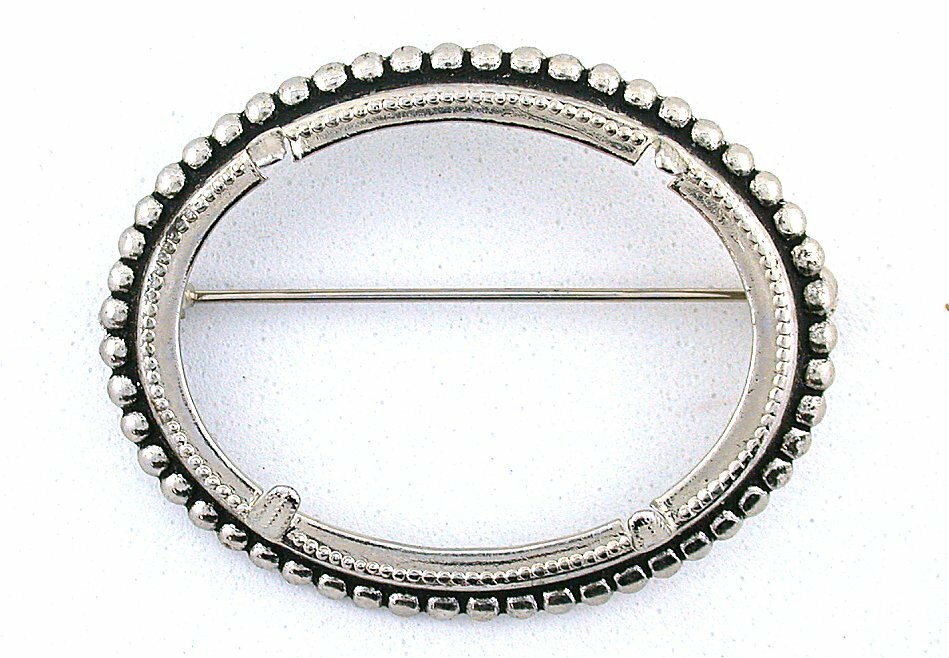 40x30 40mm x 30MM CABOCHON CAB GEMSTONE SILVER COLOR PIN BROOCH MOUNTING CF111