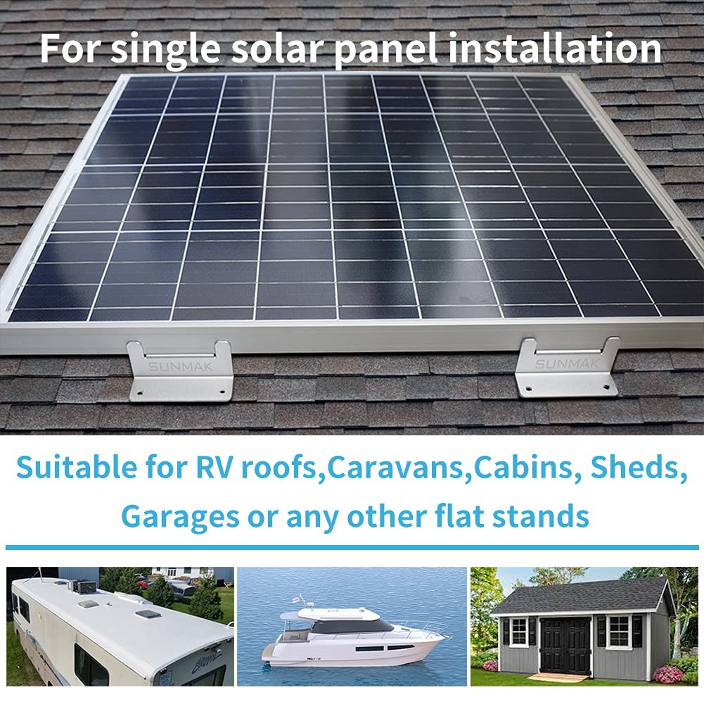 SUNMAK 16 Units per Set Solar Panel Mounting Z Brackets, Silver, White