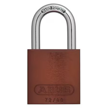Abus 72/40 Kax12 Brown Lockout Padlock, Keyed Alike, Aluminum, Brown, 1 In