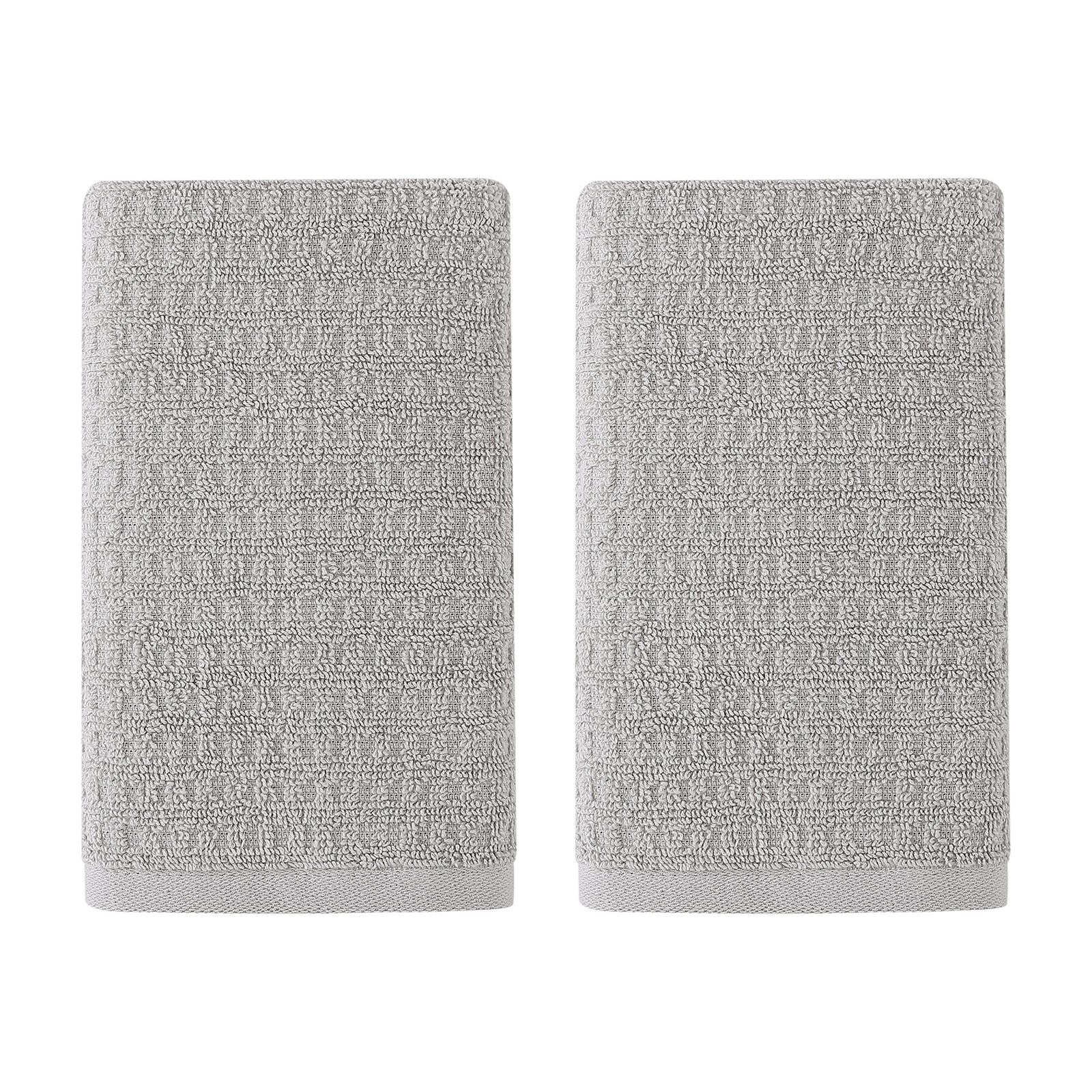 Hand Towel Set 2 Piece Cotton Highly Absorbent Northern Pacific Grey Tommy Decor