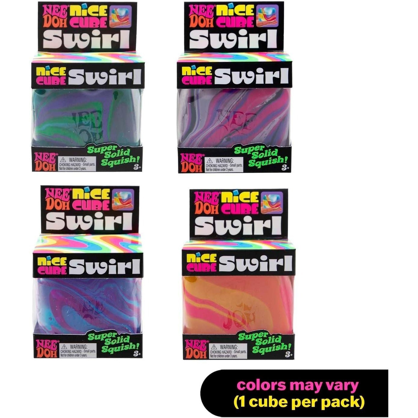 Authentic NEEDOH Nice Cube Swirl Stress Toy Super Solid Squish - RANDOM COLOR