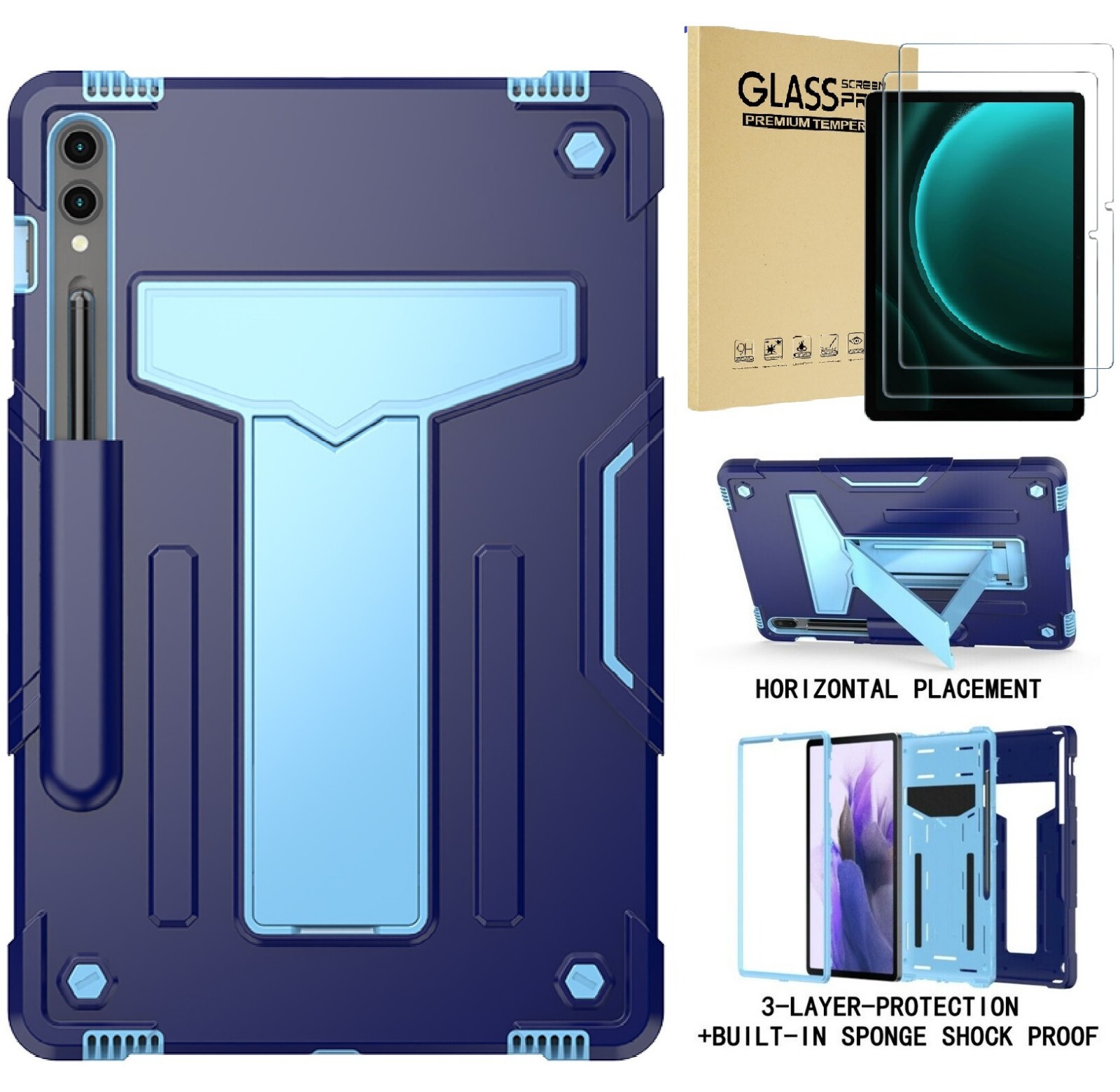Case For Samsung Galaxy Tab S9 FE 5G 10.9"/ S9 11 inch Rugged Rubber Stand Cover