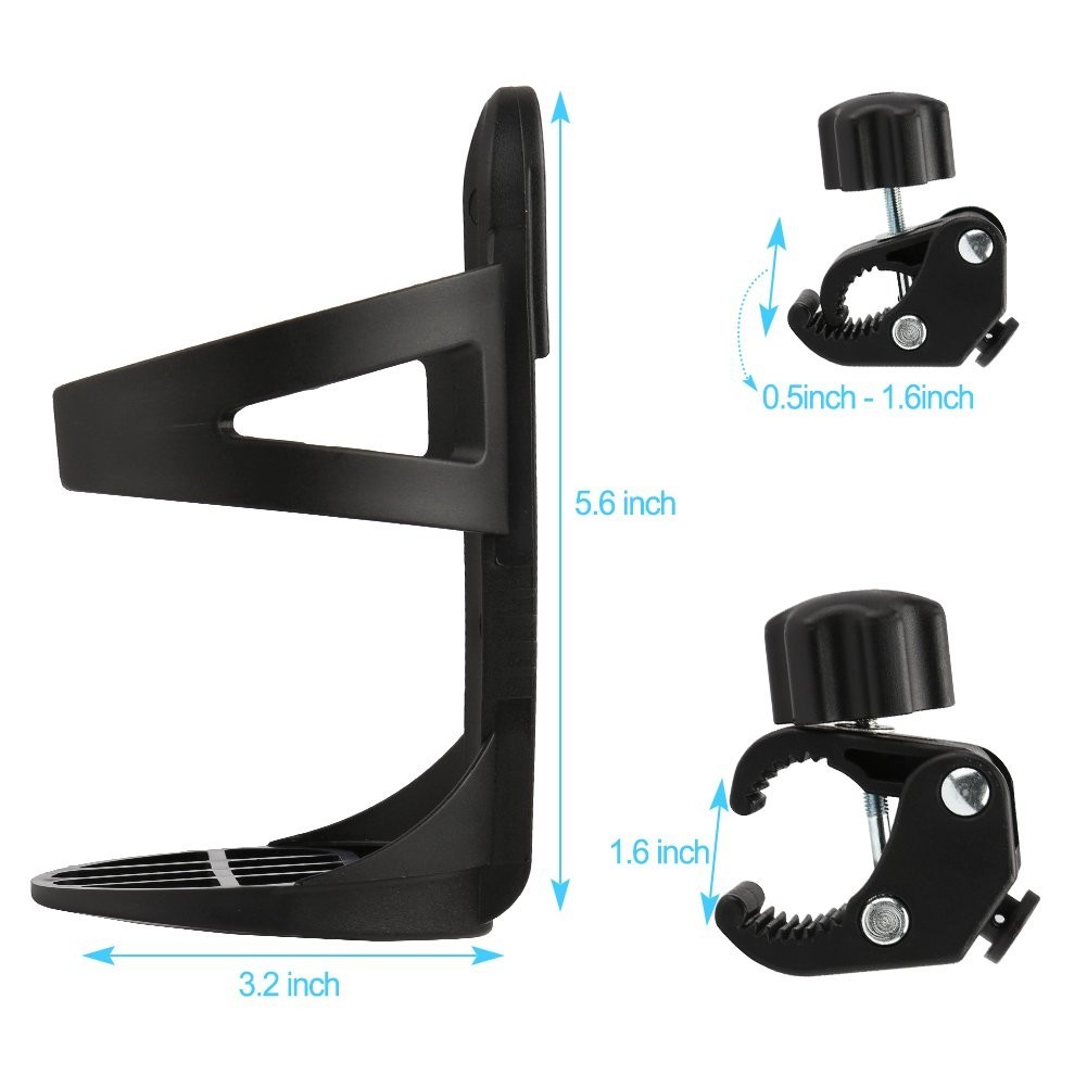 Lightweight ABS Universal Cup Holder for Strollers, Bikes, & Wheelchairs