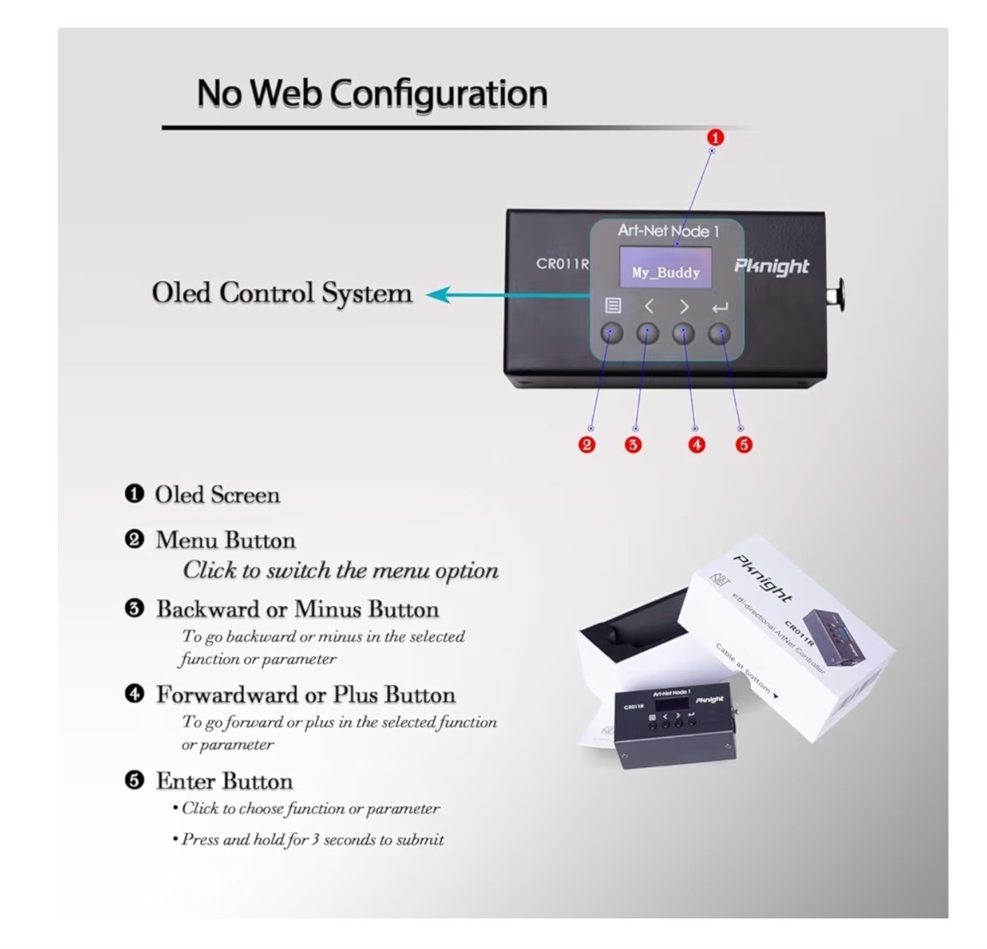NEW Pknight ArtNet DMX Ethernet Lighting Controller Interface, 5-Pin DMX512 NODE