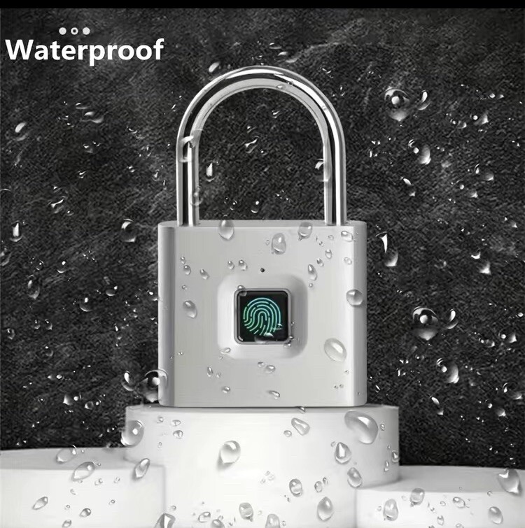 Smart Fingerprint Door Lock Security Keyless Padlock USB Rechargeable Waterproof