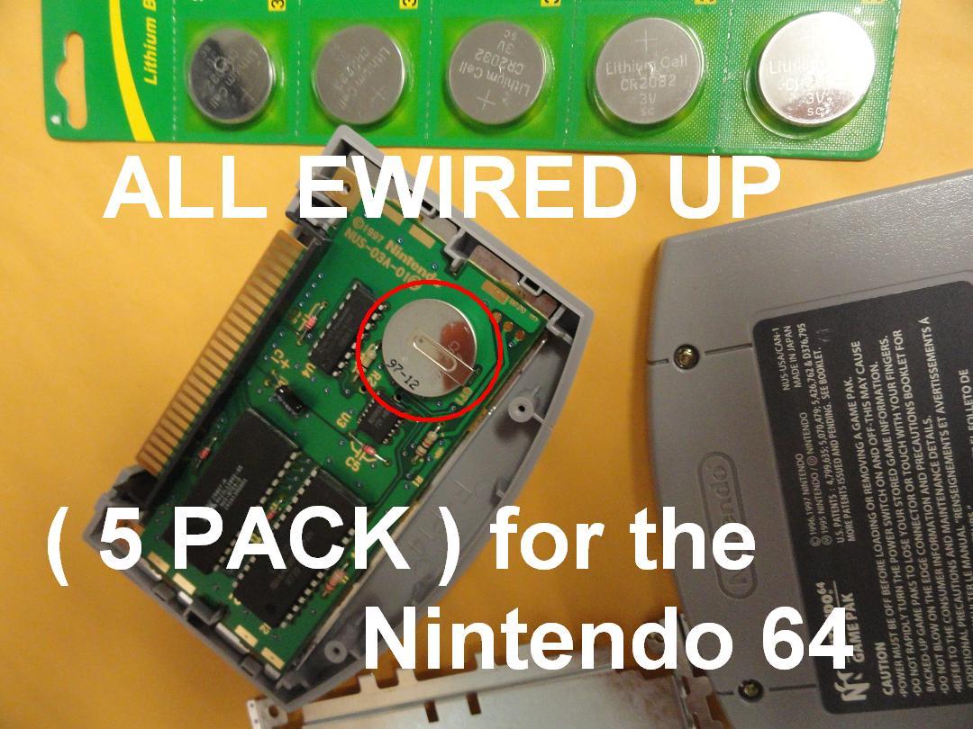 5 PACK NEW Memory Backup Save Battery for the Nintendo N64 System Games Card