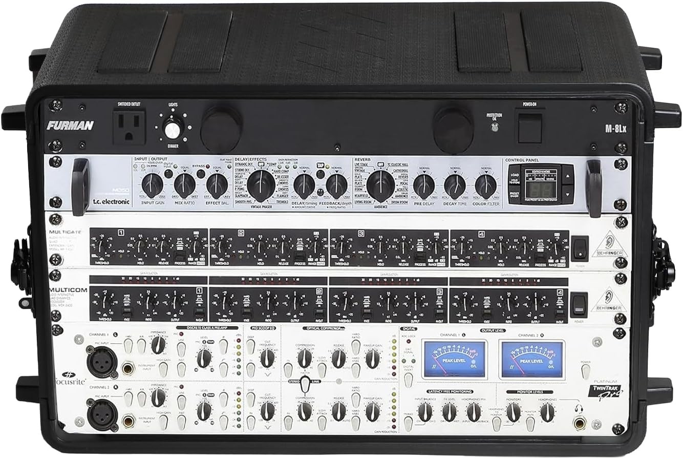 6U Rack Case Shallow 16" Depth,19" Rackmount Flight Cases Shockproof Mount Racks