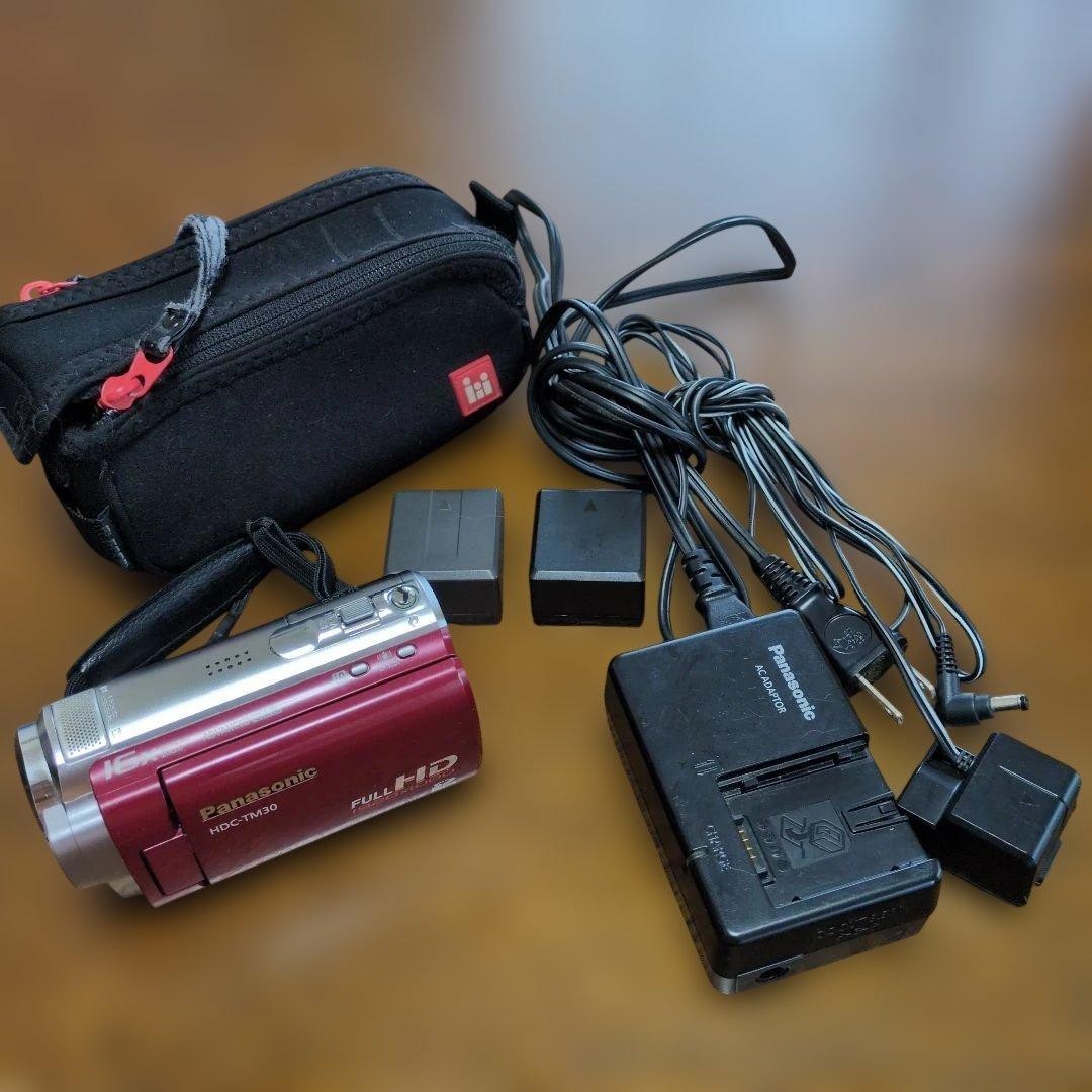 Panasonic HDC-TM30 Red Full HD Camcorder Video Digital Camera w/Battery