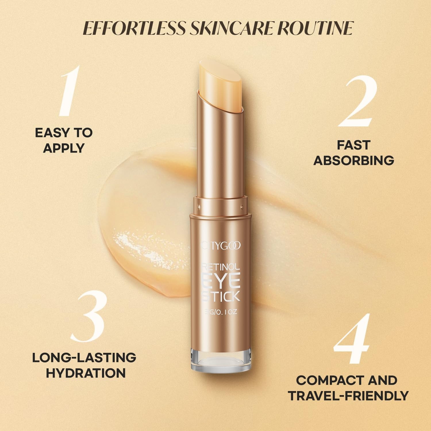 Retinol Eye Stick With Collagen, Hyaluronic Acid For Dark Circle, Under Eye C...