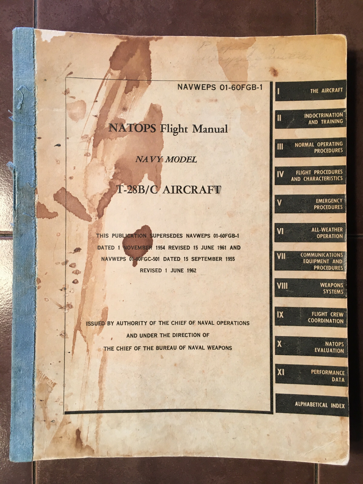 Original North American T-28B and T-28C NATOPS Flight Handbook.