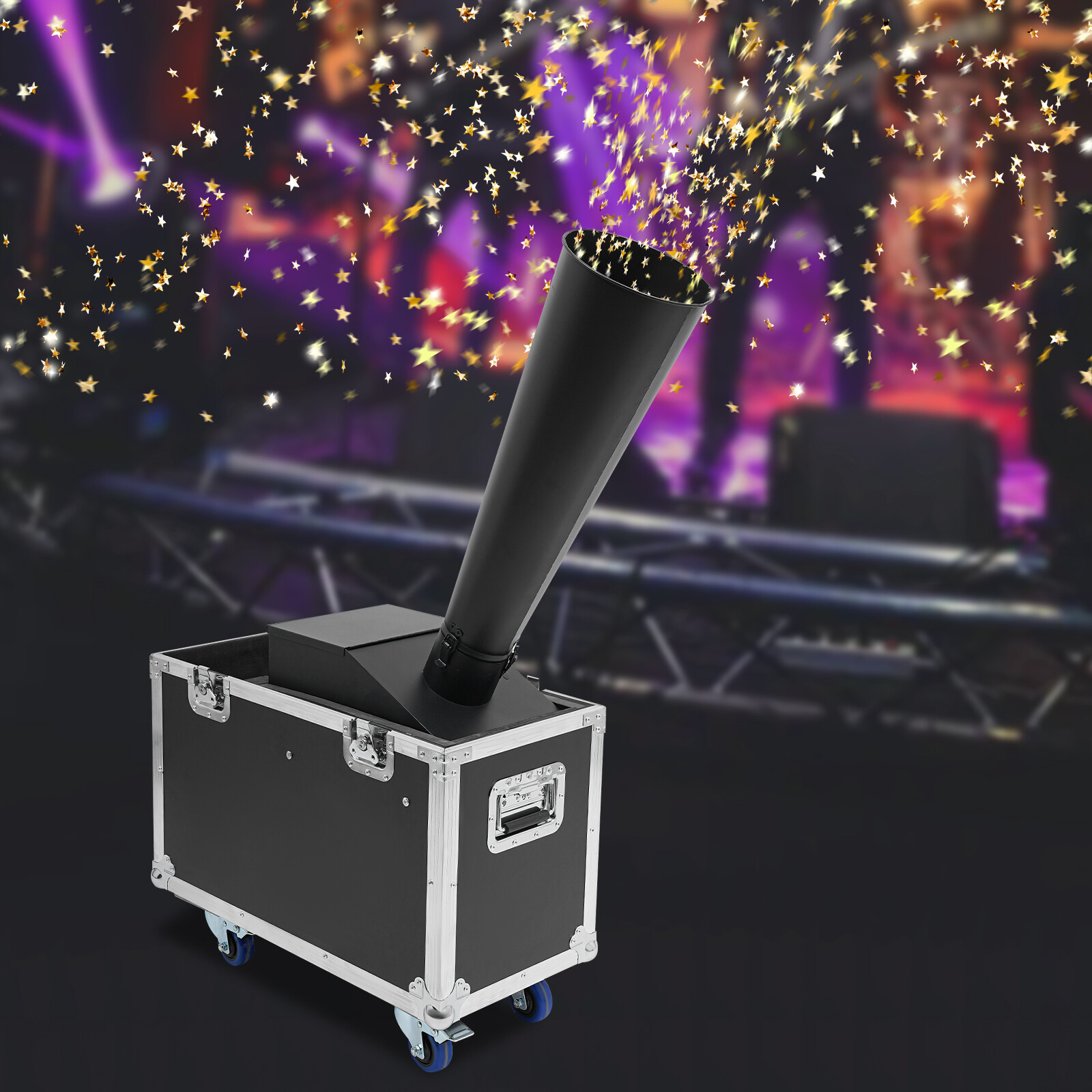 Manual CO2 Confetti Machine with Flight Case Confetti Blaster Jet 19.68 ft