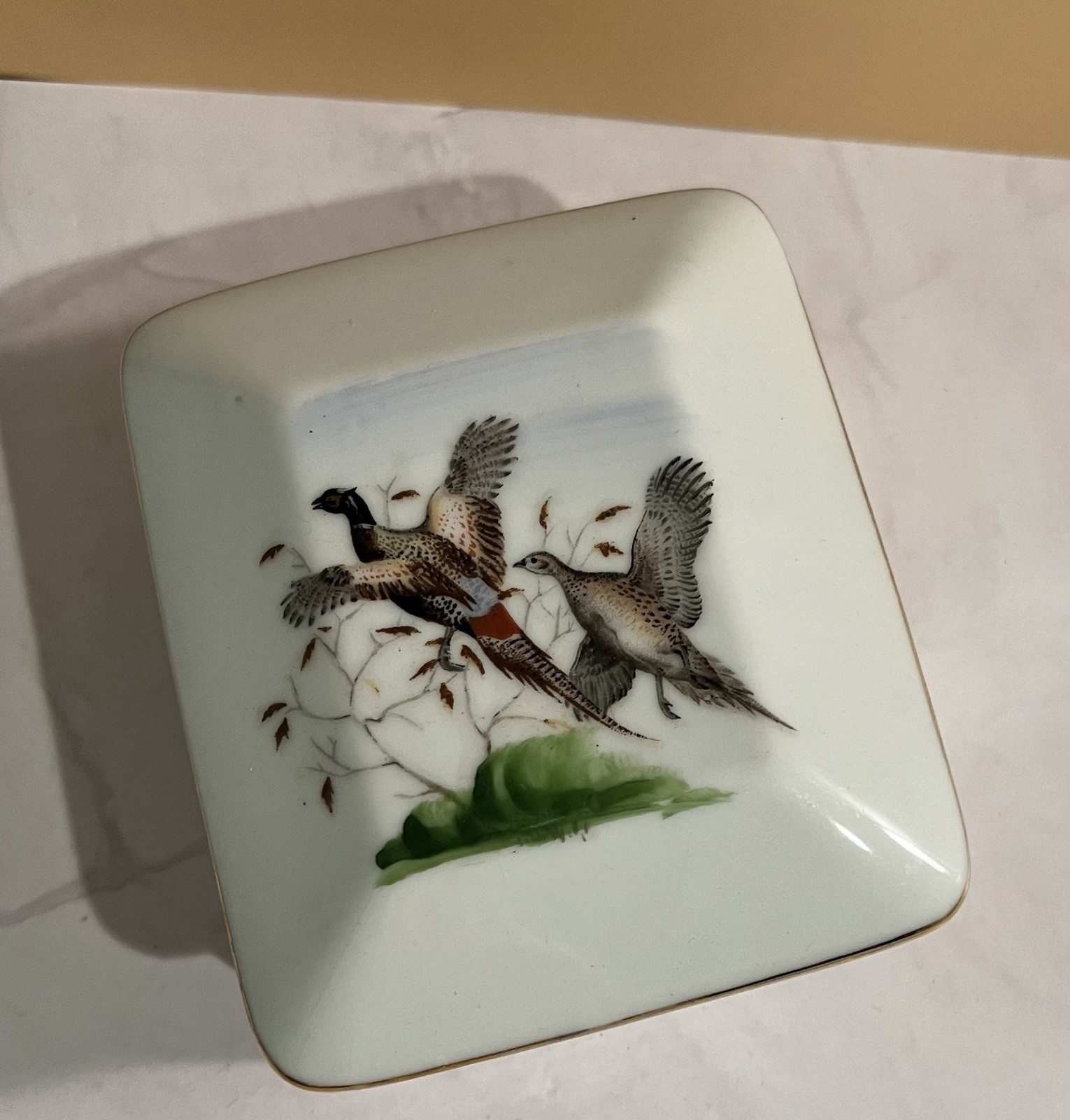 vintage Lefton China hand-painted trinket Box