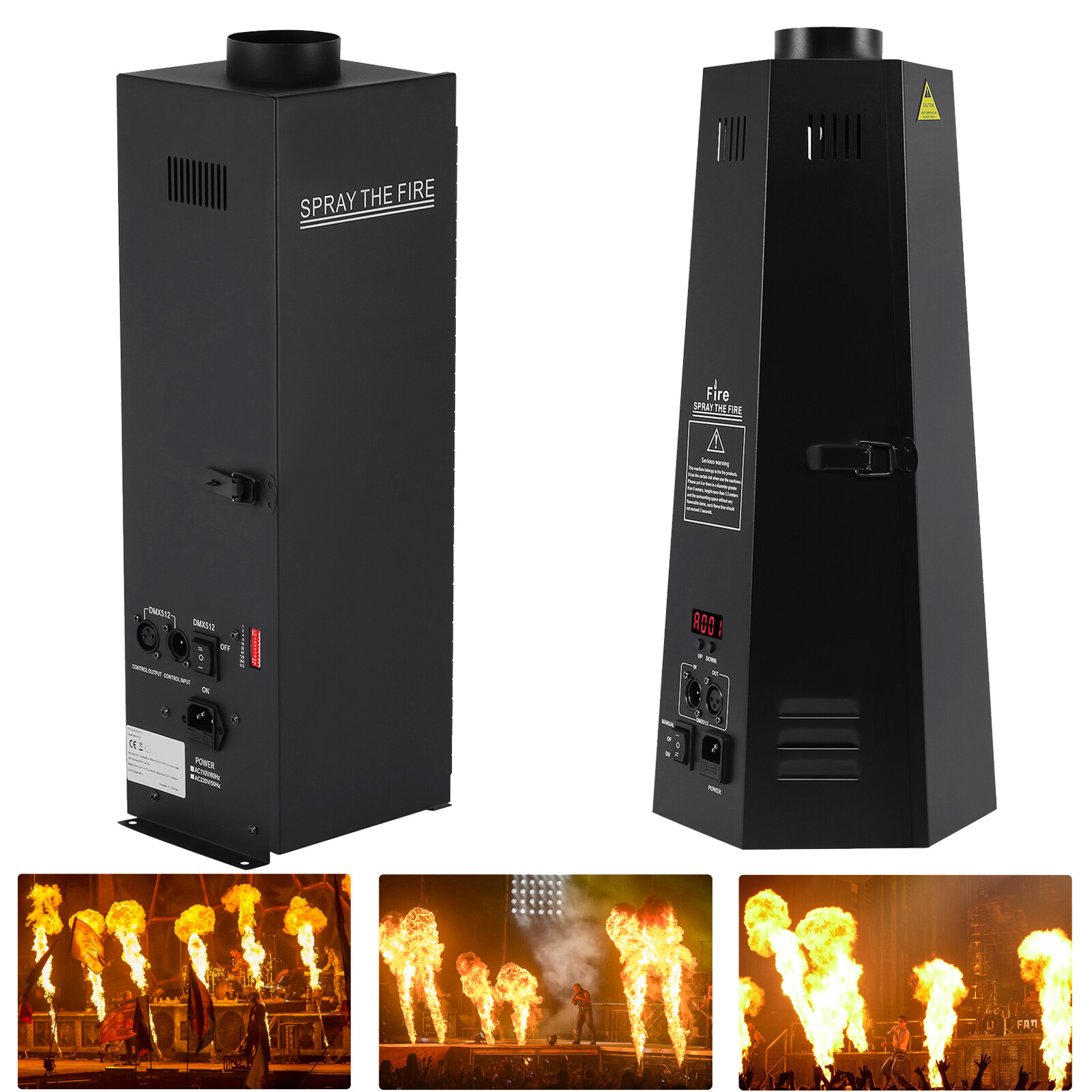 200W Flame Thrower Projector Fire Machine Stage Effect Party Disco DJ DMX512