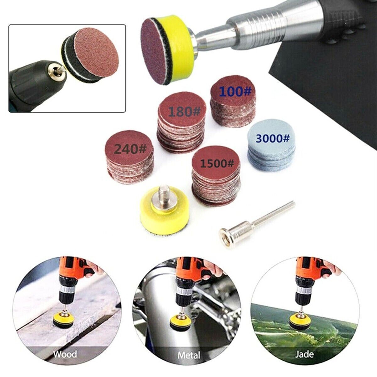 100x Sanding Discs Polishing Wheel Buffing Pad Drill Bits Power Tools For Dremel