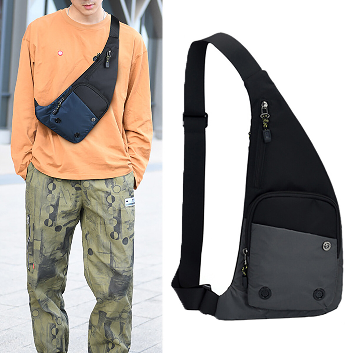 Mens Sling Bag Cross Body Handbag Chest Bag Shoulder Pack Sports Travel Backpack
