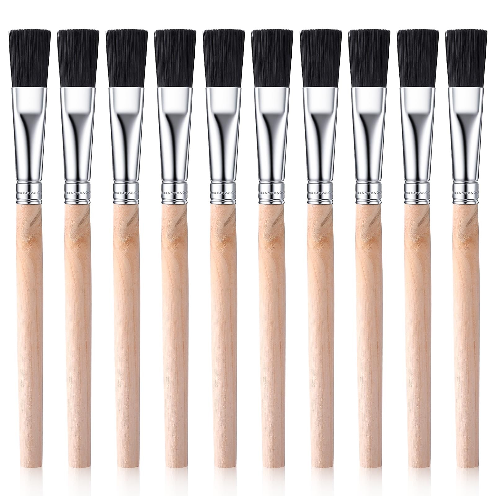 10 Pcs Small Paint Brush Flat Paint Brushes, Small Painting Brushes Bulk with Wo