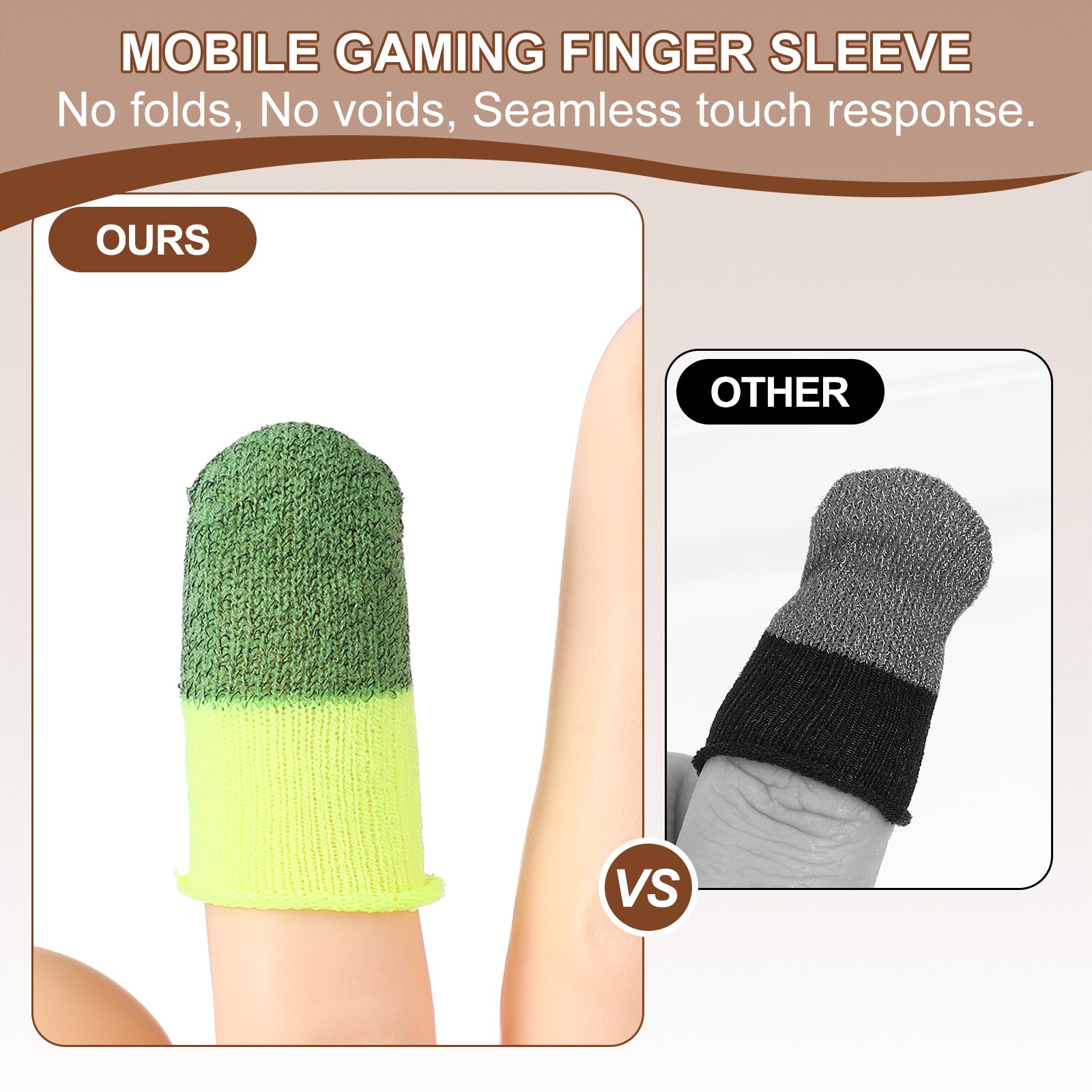 Mobile Gaming Finger Sleeve, 16 Pack Controller Finger Thumb Sleeve, Green