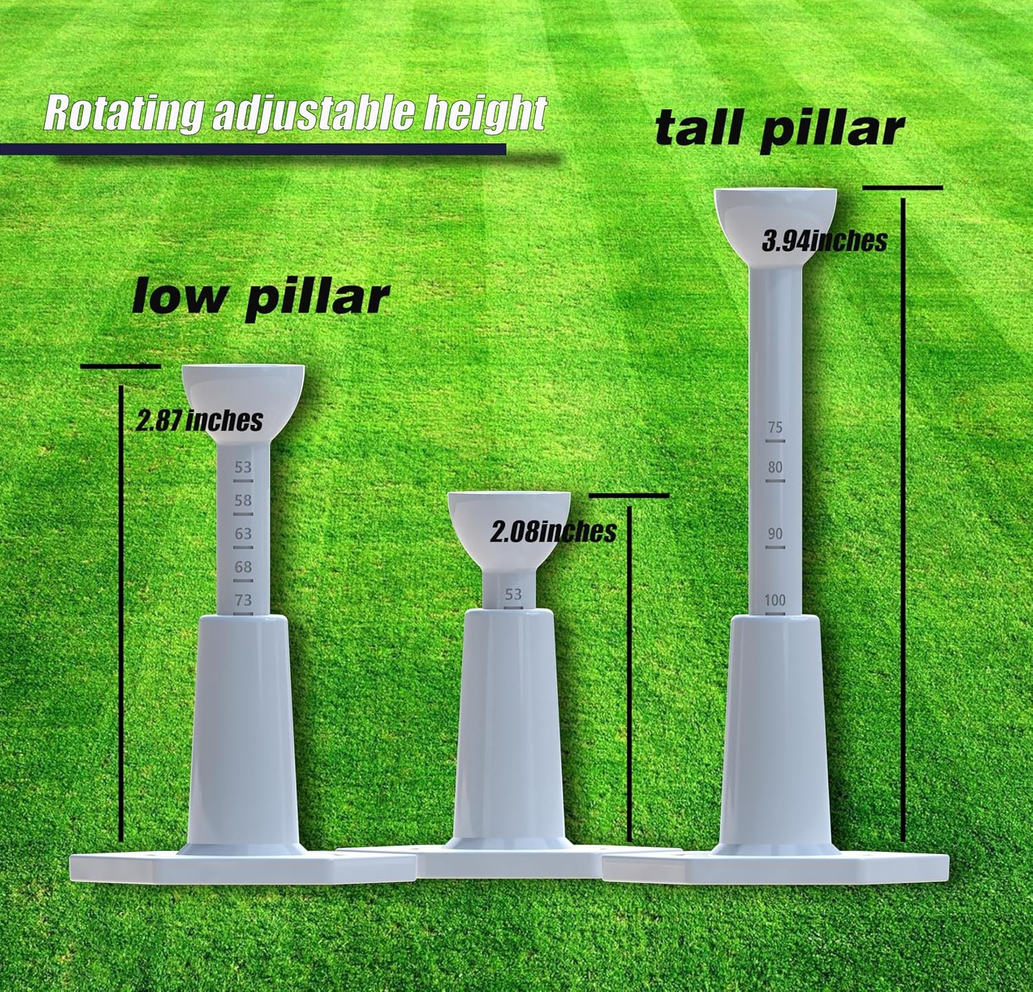 Adjustable Unbreakable Golf Tee，Rubber Tees for Mats，Driving Range Blue