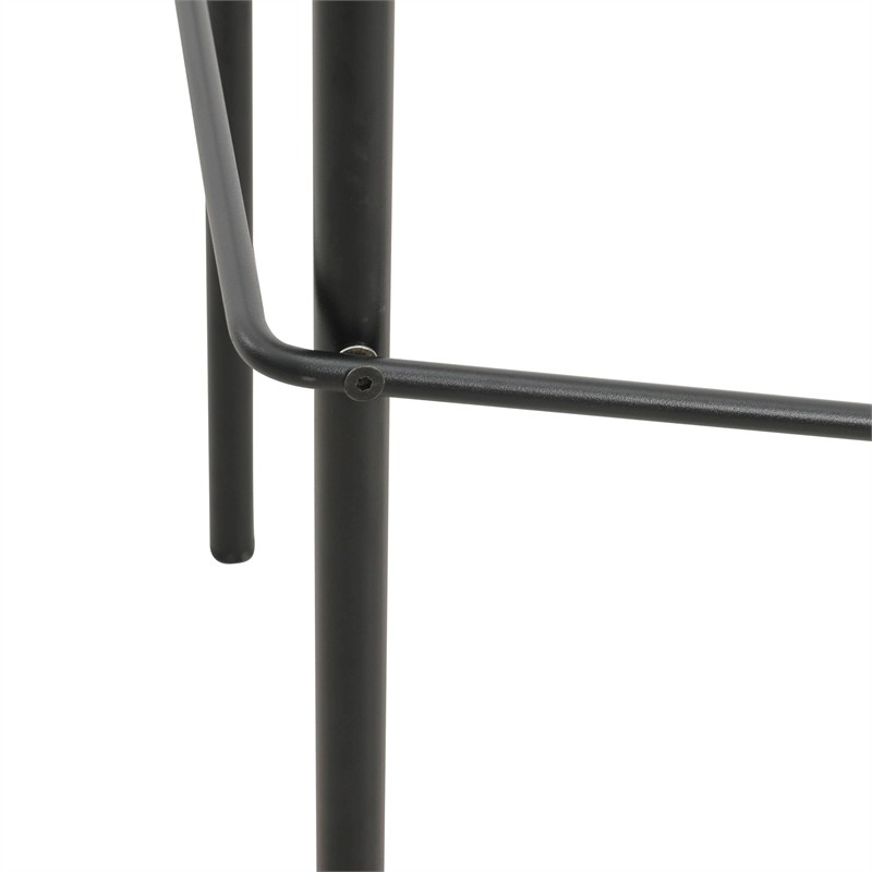 LeisureMod Devon Modern Bar Stool with Powder Coated Aluminum Frame Black
