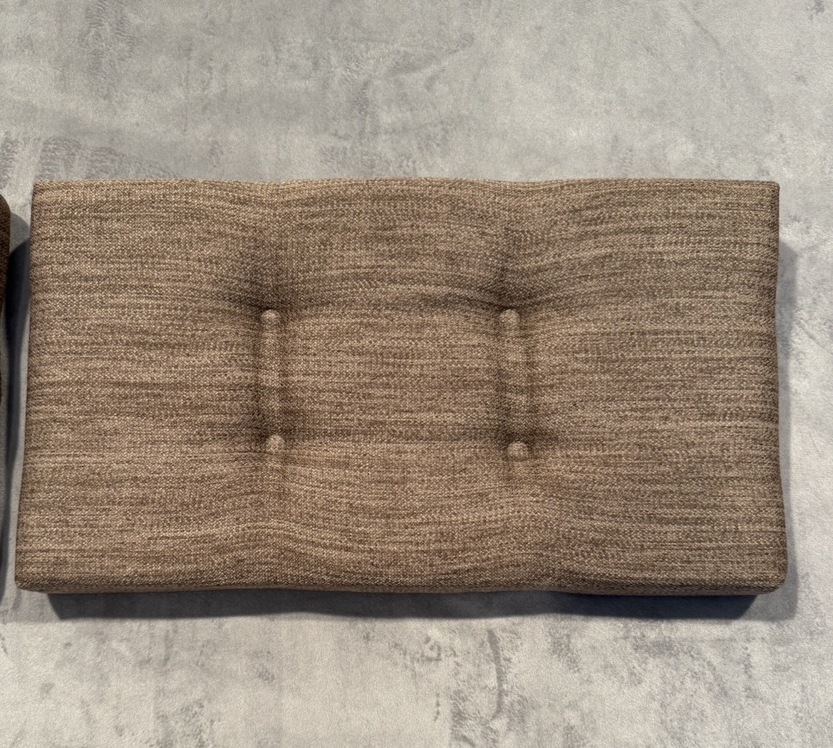 Baibu Set Of 2 Brown Bench Stool Cushions Rectangular With Straps