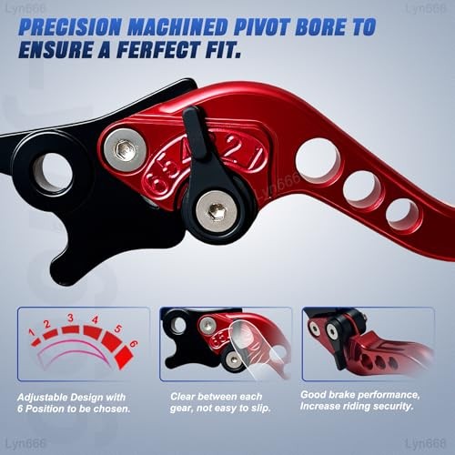 Short Brake Clutch Levers Motorcycle Double Disc Brake Lever CNC Aluminum Red