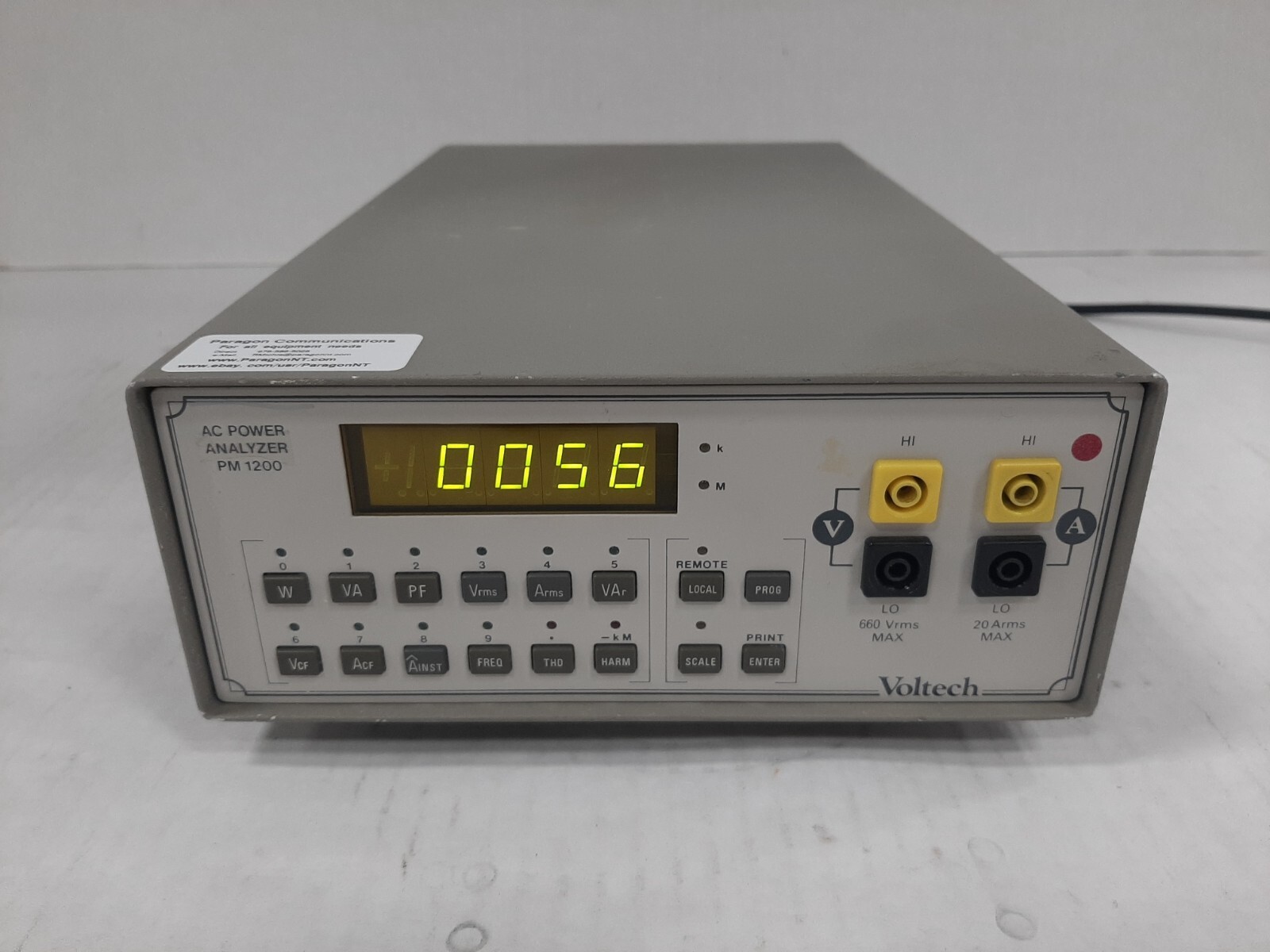 Voltech PM1200 AC Power Analyzer 660Vrms / 20Arms