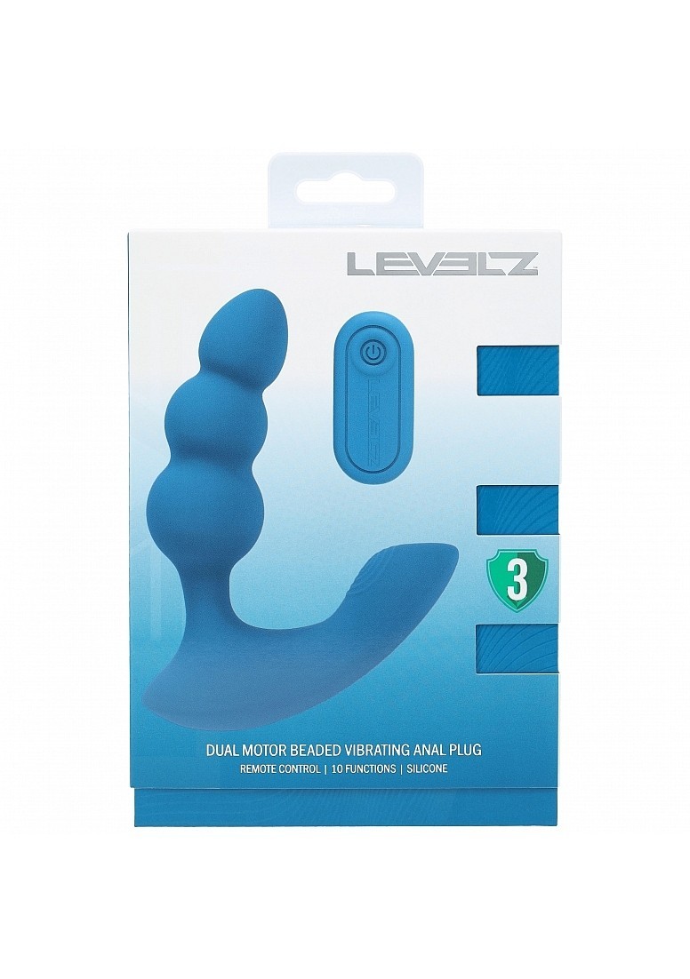 Shots America Levelz Dual Motor Remote Silicone Prostate Stimulator Teal, New