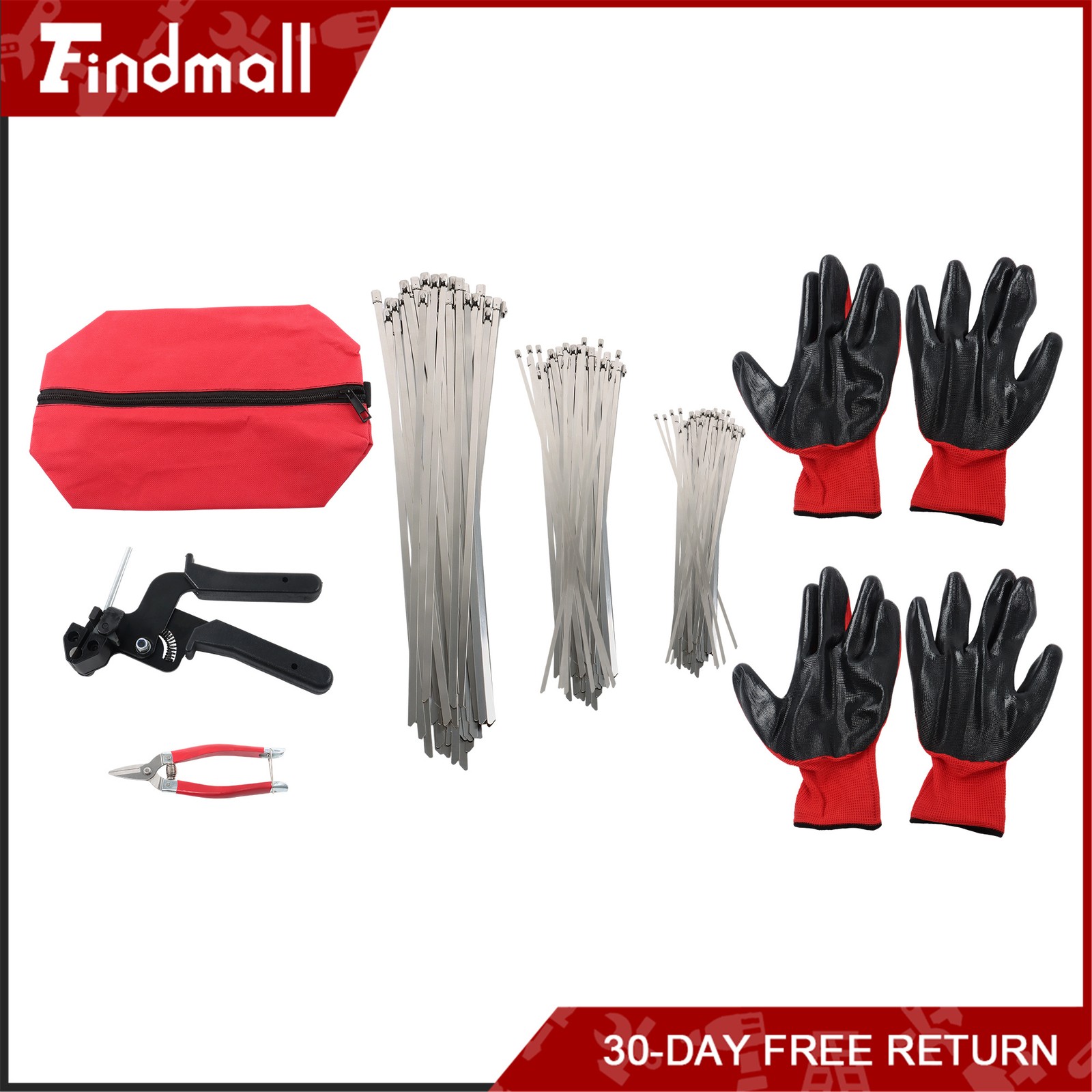 Stainless Steel Cable Tie Gun Kit Metal Zip Tie Tool 300PCS (7.8/12/15.7 ")