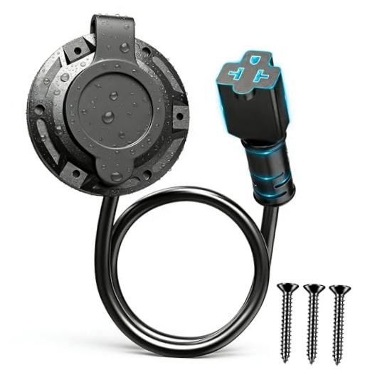 New 20A AC Port Plug, 125V 12AWG Heavy-Duty RV Shore Power Inlet Socket with 5