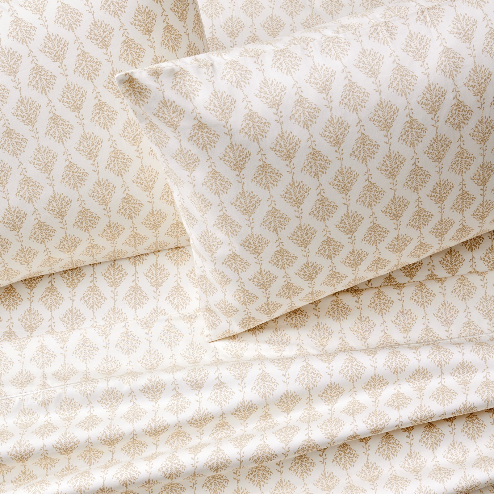 BED SHEET SET Twin 400 Thread Count Stripe Almond Biscuit BETTER HOMES & GARDENS