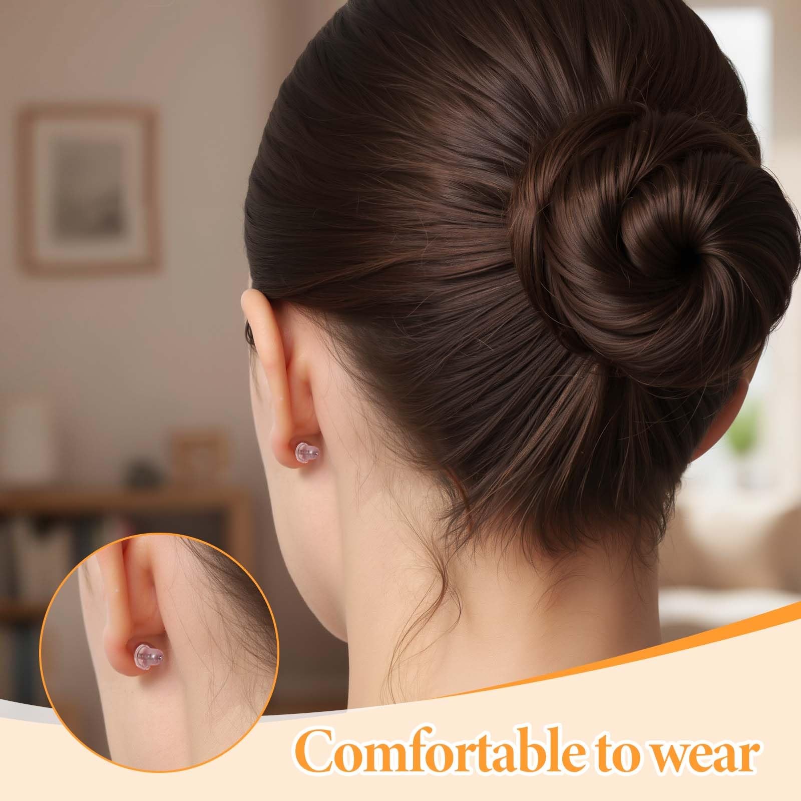 200 Pack Earring Backs Rubber, Earring Backs Replacements, Soft Clear Silicon...