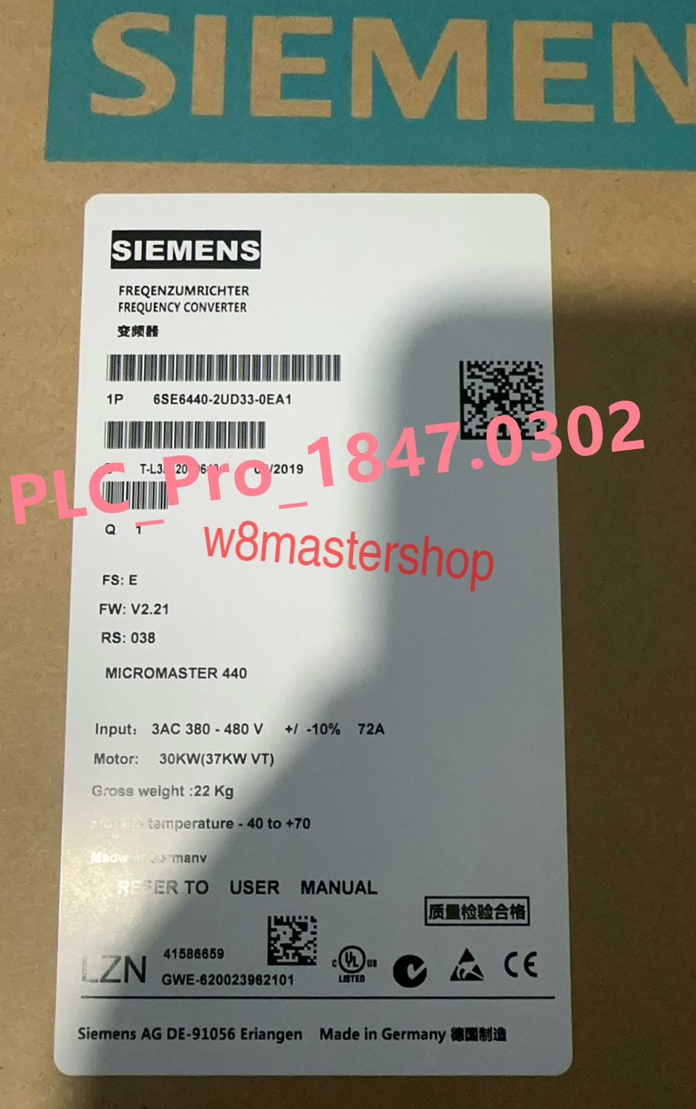 6SE6440-2UD33-0EA1 1PCS Brand New SIEMENS 6SE6 440-2UD33-0EA1 DHL  Fast delivery