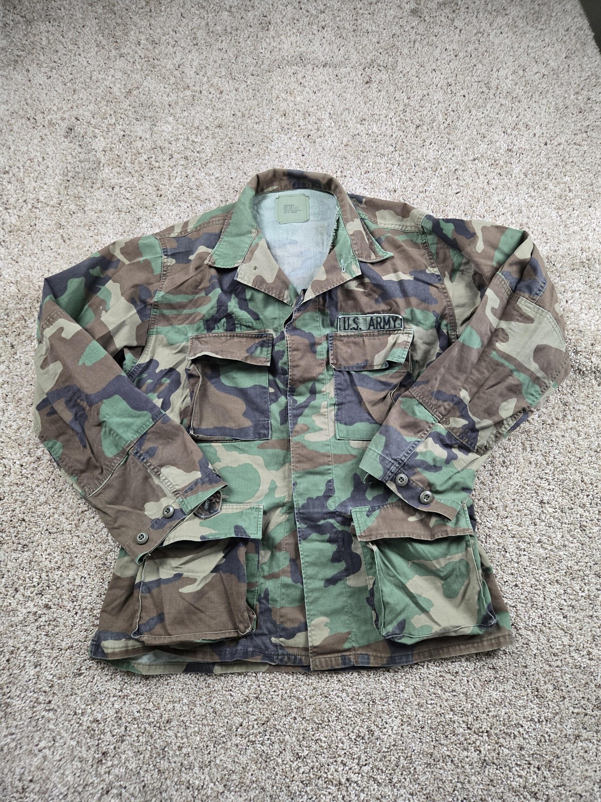 Vintage U.S. Army Jacket Mens Medium Regular Woodland Camo BDU Combat Field 80s