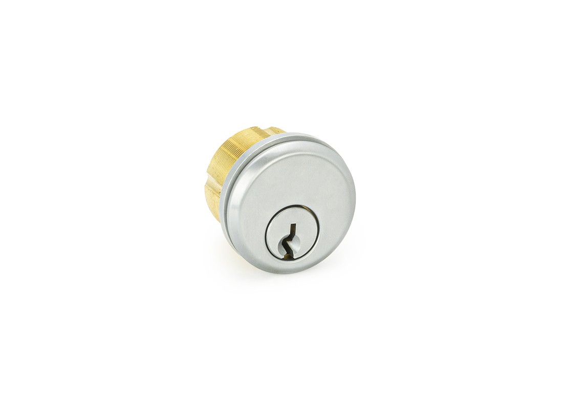 FHC RCT10BS Mortise Keyed Cylinder w/ 3mm Trim Ring - Brushed Stainless