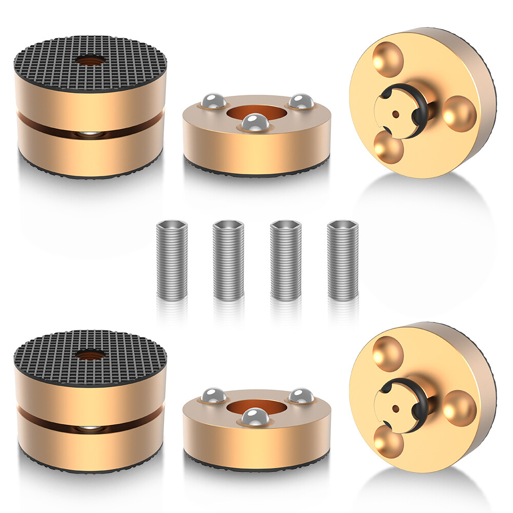 4PCS Aluminium Speaker Isolation Stand Feet Turntable DAC Base Pad Nail M8 Screw