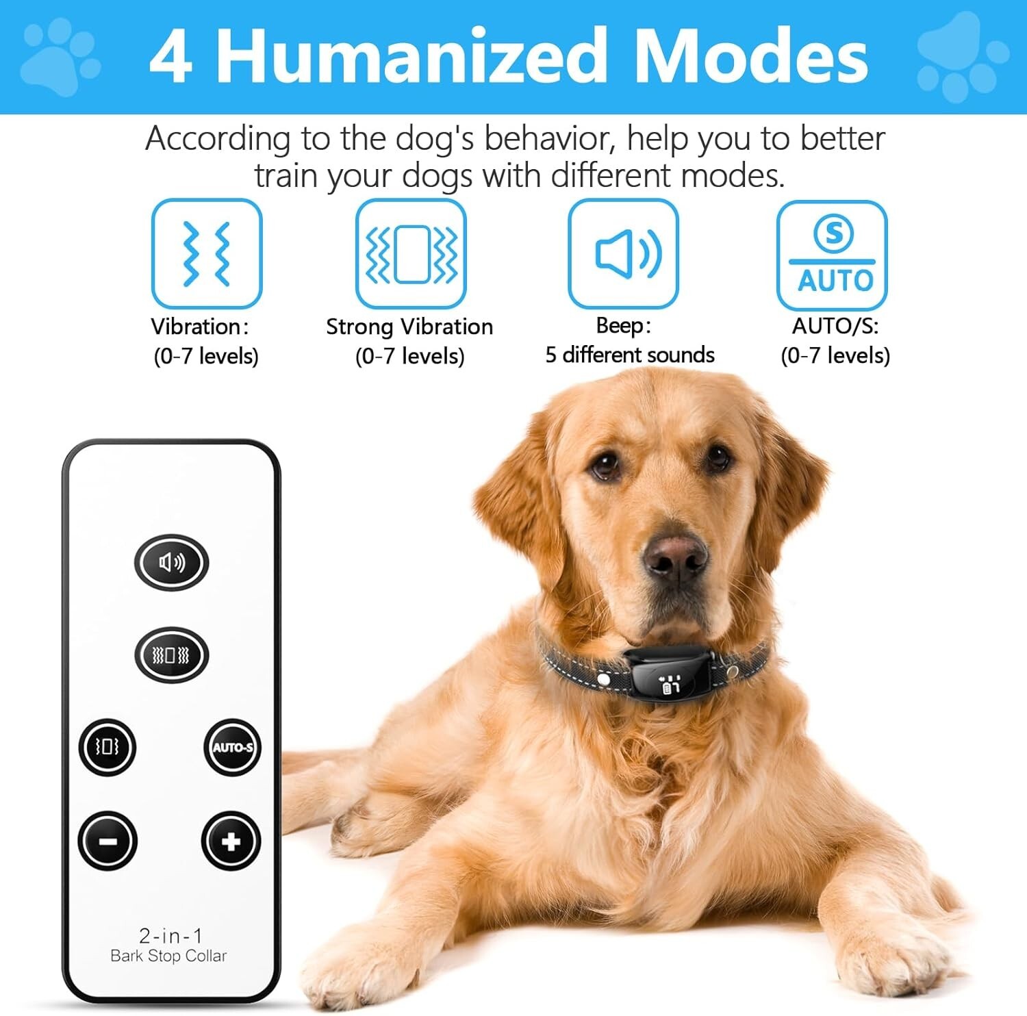 Dog Training Collar with Remote, NO SHOCK Collar Medium & Small Dog