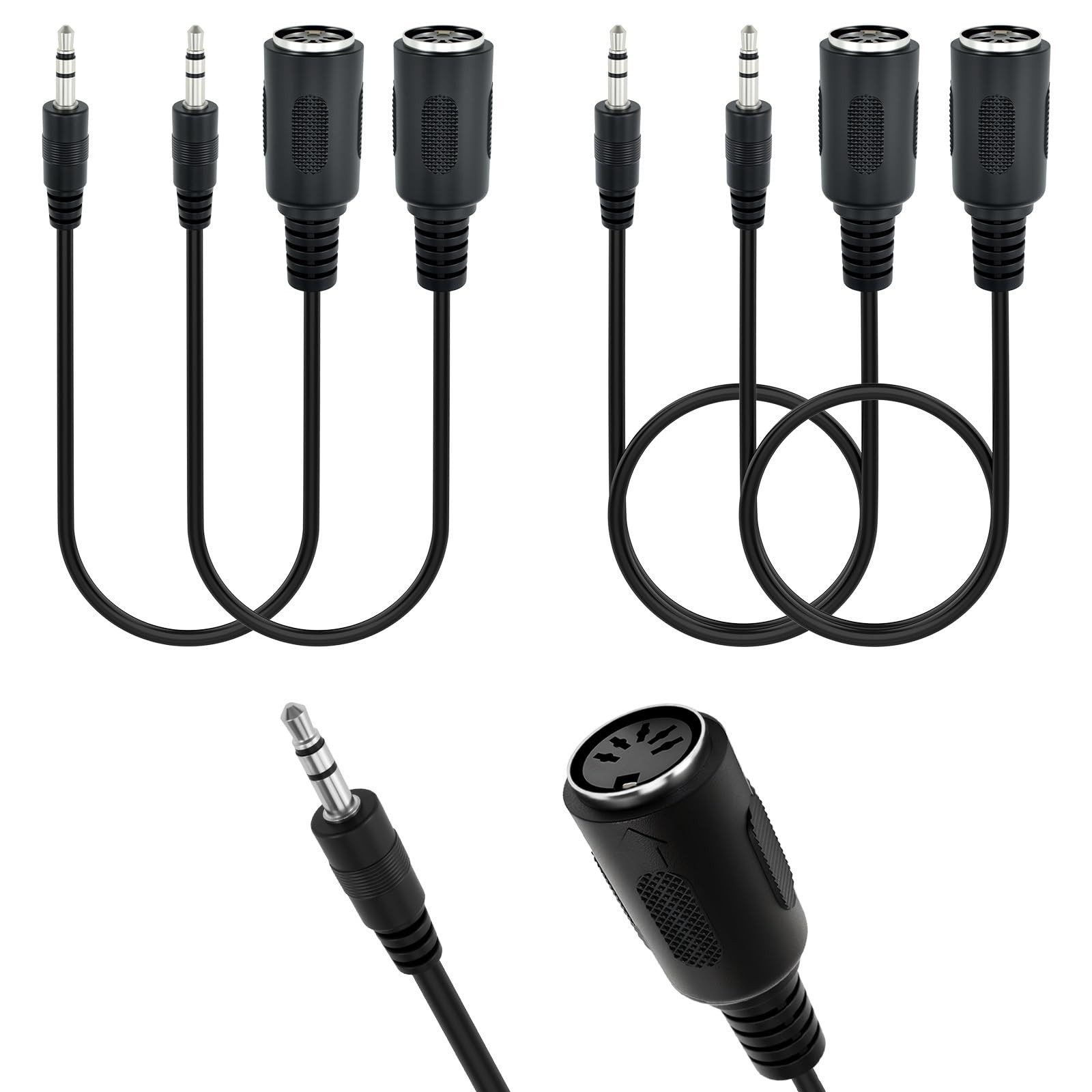 SATUY 4Pcs Type-A MIDI to ( 2pcs - 6 Inch + - 14 ), Black