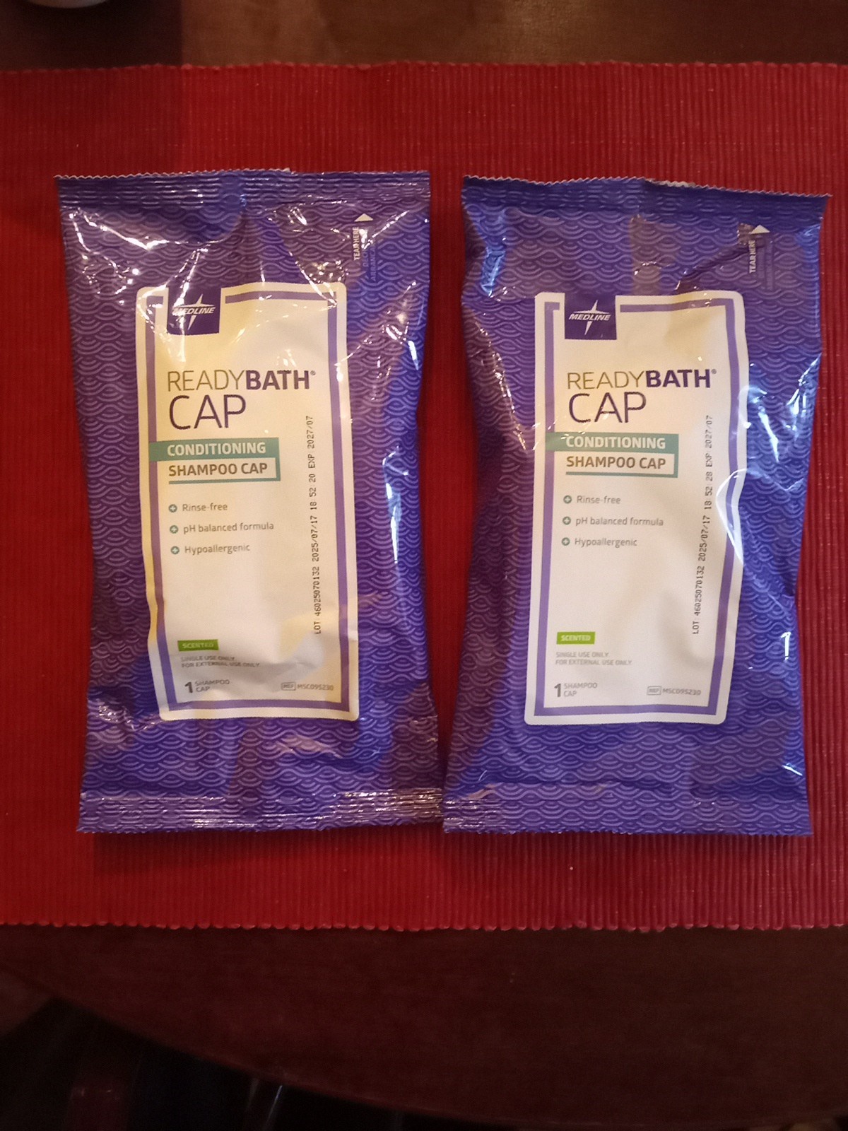 MEDLINE 2x Use Rinse Free Shampoo/Conditioning Cap Homecare Elderly Bedridden