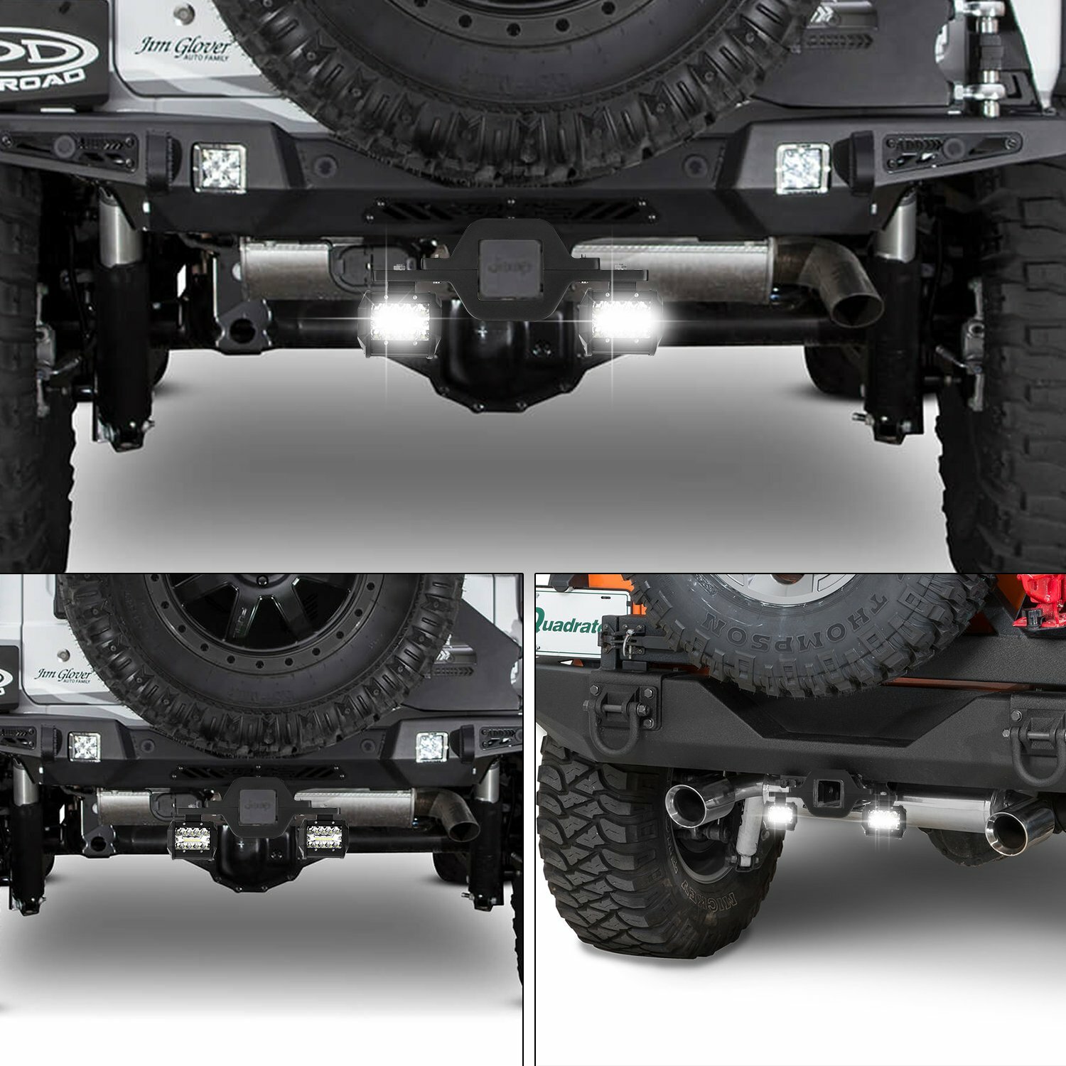 Tow Hitch Mount Bracket 4'' LED Work Light Pods Off Road Driving Backup Reverse