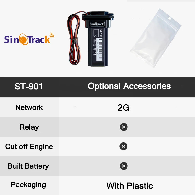 SinoTrack ST-901 GPS Tracker Waterproof Vehicle Motorcycle Real-Time Tracking