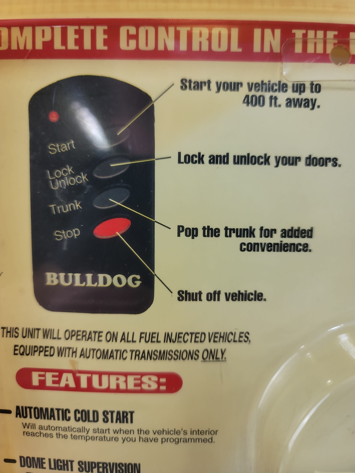 BULLDOG SECURITY Remote Starter, Keyless Entry & Remote RS112 Made In USA 🇺🇸