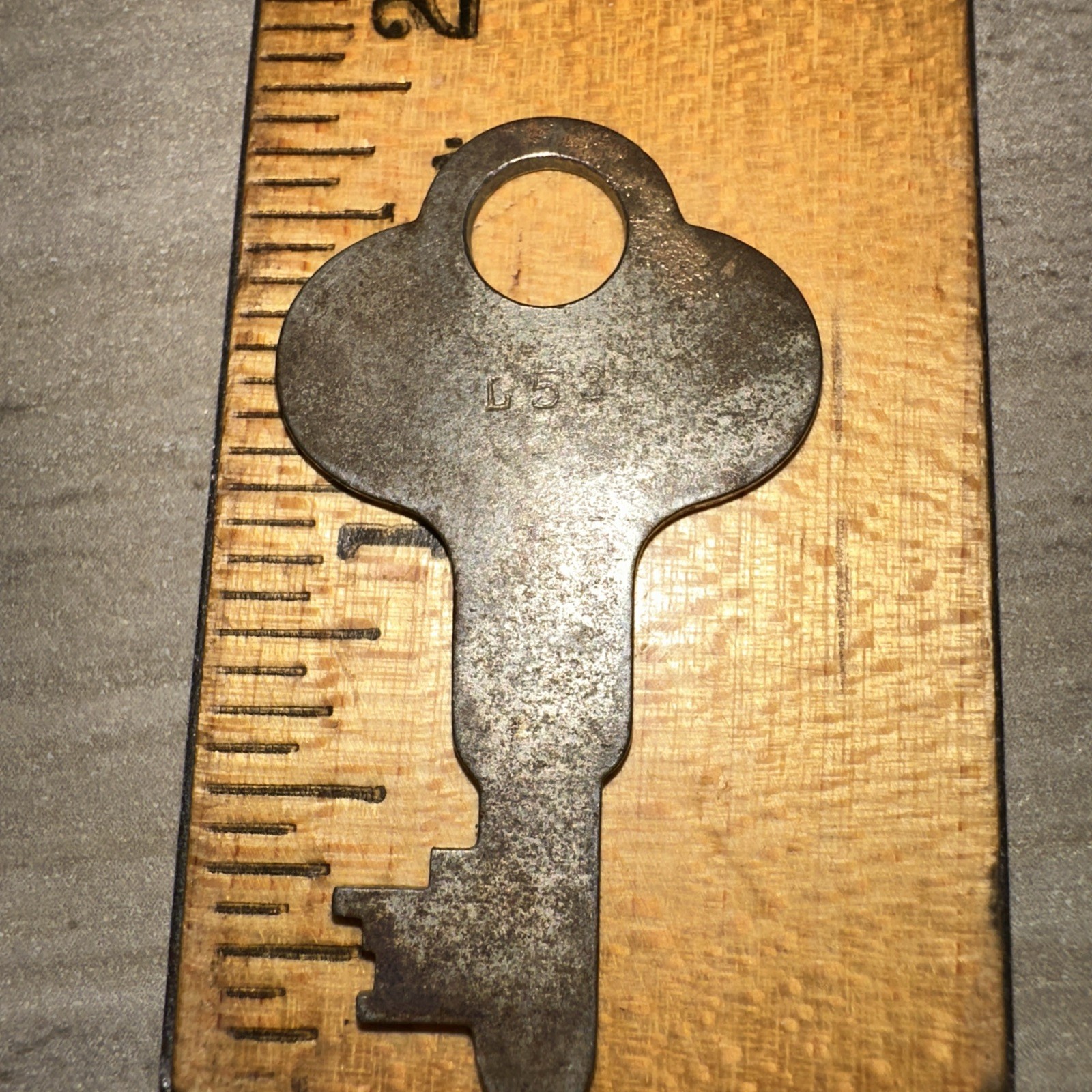 Corbin Flat Key Unique Shape Skeleton Key #L53 Antique